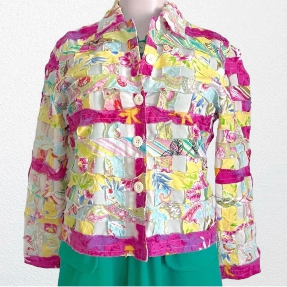 Vintage Quilt Coat Patchwork Cottagecore Bohemian Floral  Multicolor SZ SP